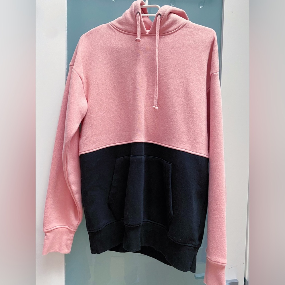 Warm comfortable black pink hoodie